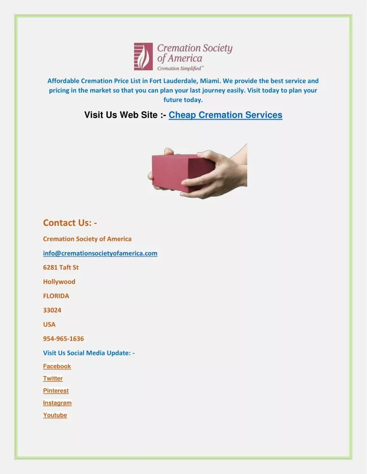 affordable cremation price list in fort