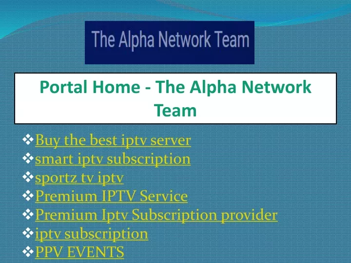 portal home the alpha network team