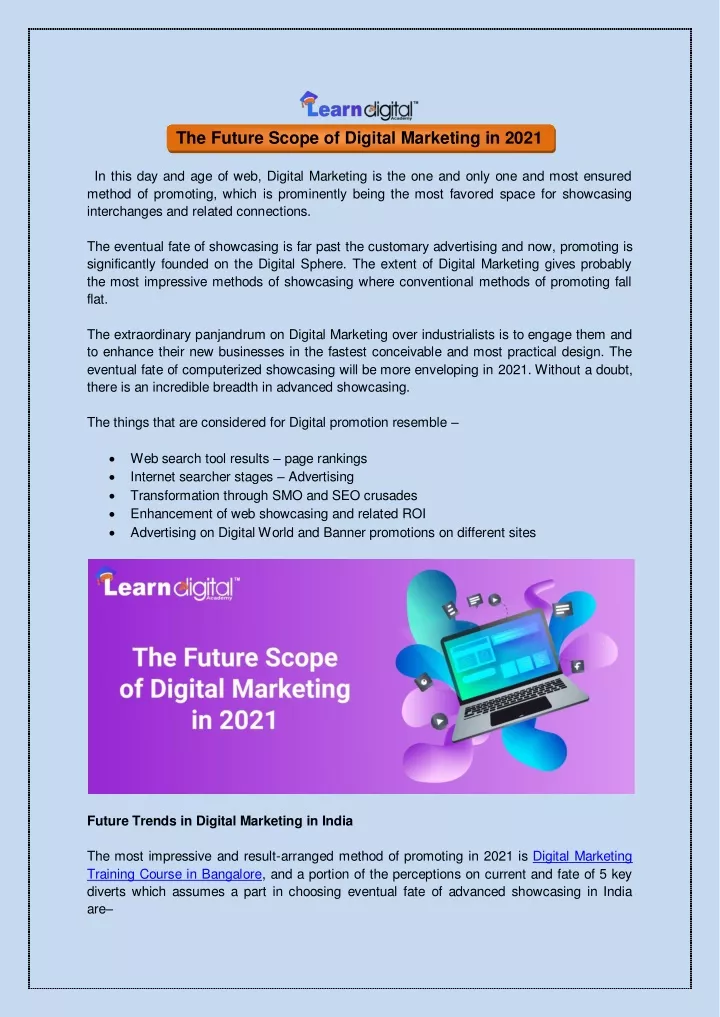 the future scope of digital marketing in 2021