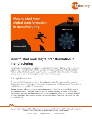 how to start your digital transformation