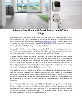 automate your home with smart devices from