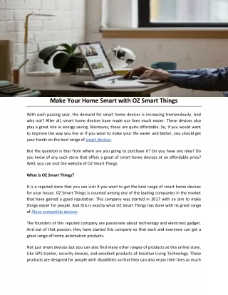 make your home smart with oz smart things