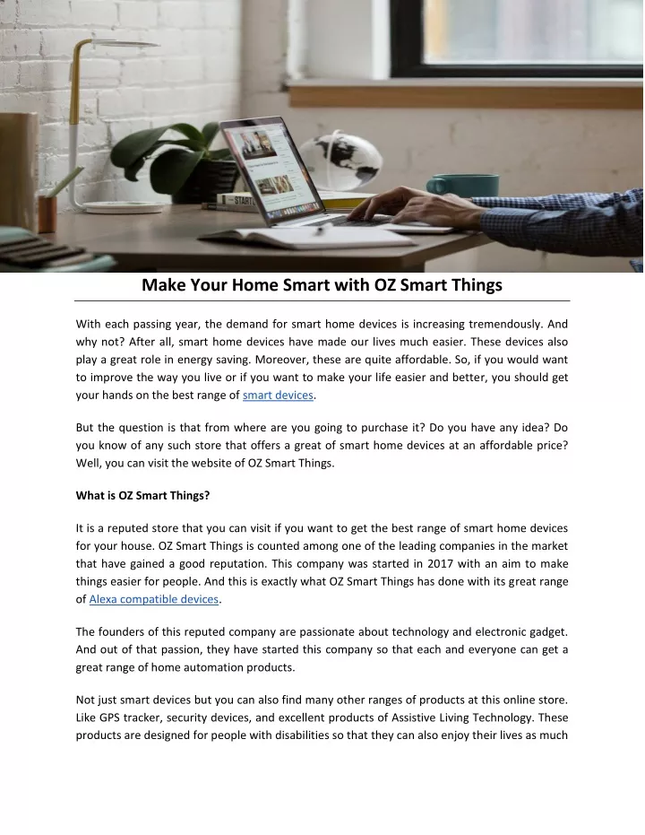 make your home smart with oz smart things