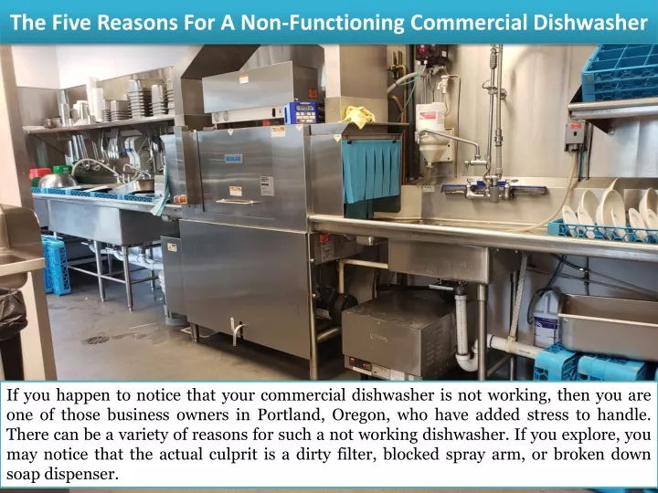 the five reasons for a non functioning commercial dishwasher