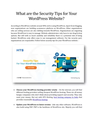 what are the security tips for your wordpress