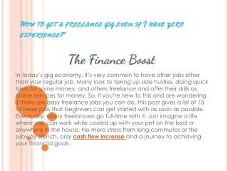 How to get a freelance gig even if I have zero experience? - The Finance Boost