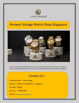 browse vintage watch shop singapore