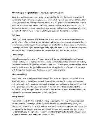 different types of signs to promote your business