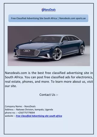 Free Classified Advertising Site South Africa | Nanzdeals.com