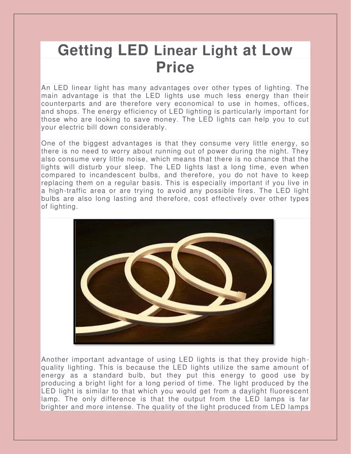 getting led linear light at low price