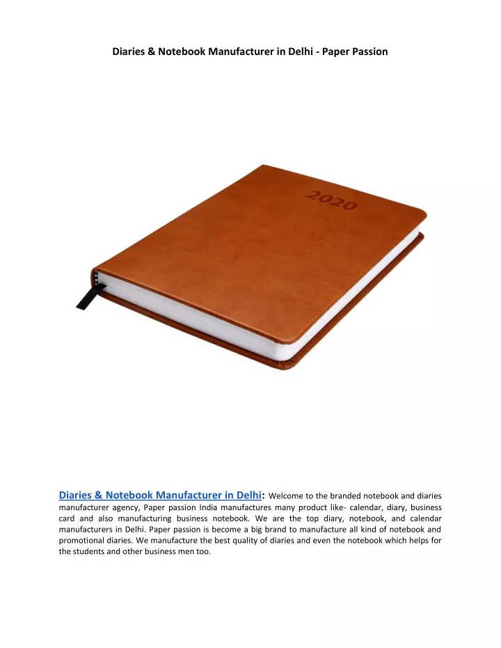 diaries notebook manufacturer in delhi paper