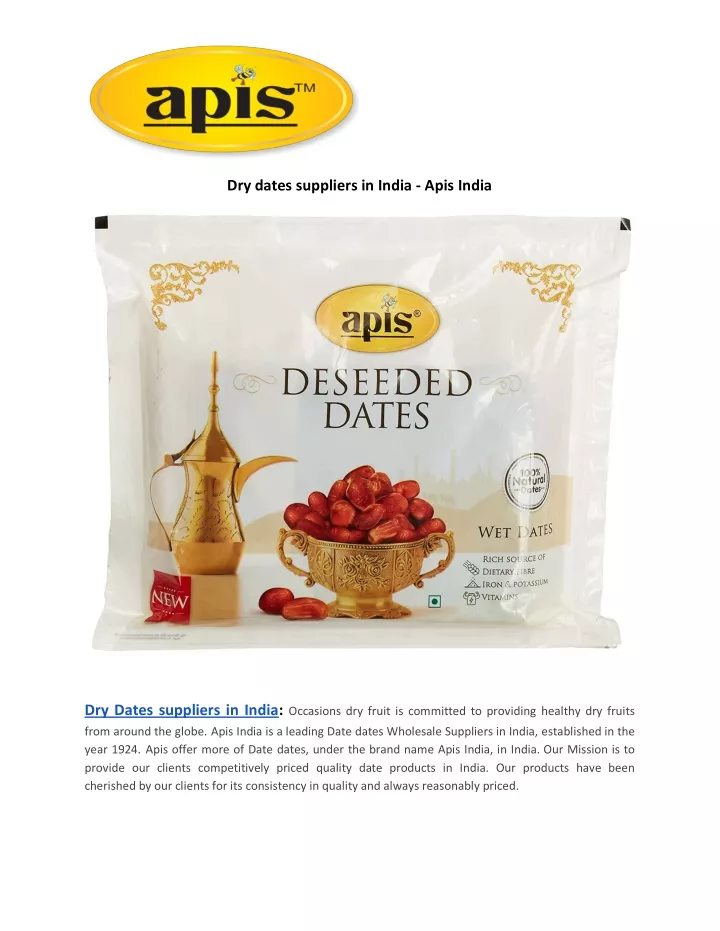 dry dates suppliers in india apis india