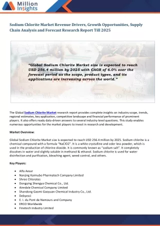 sodium chlorite market revenue drivers growth