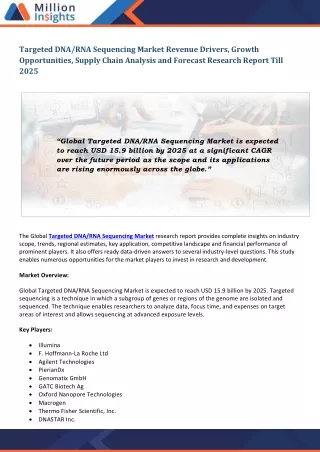 targeted dna rna sequencing market revenue