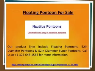 Floating Pontoon For Sale