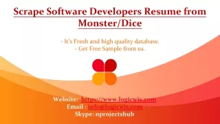 scrape software developers resume from monster dice
