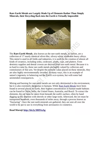 rare earth metals are largely made up of elements