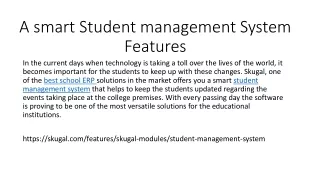 a smart student management system features