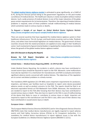 the global medical device vigilance market