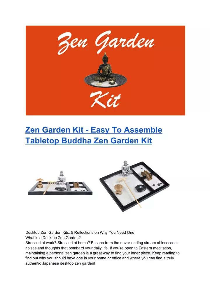 zen garden kit easy to assemble tabletop buddha