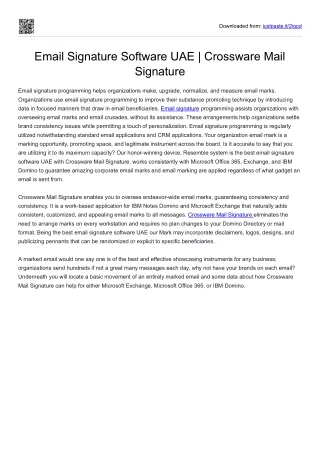 Email Signature Software UAE | Crossware Mail Signature