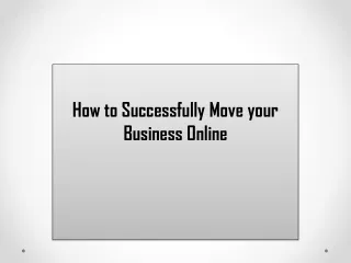 How to Successfully Move your Business Online