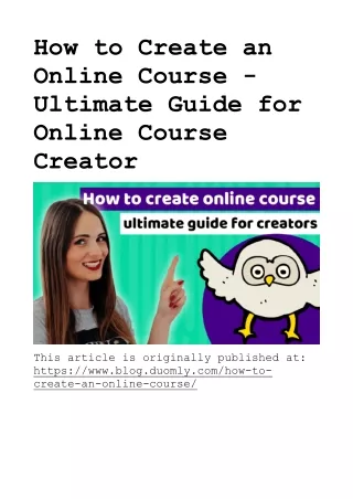 How to Create an Online Course - Ultimate Guide for Online Course Creator