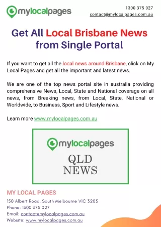 Get All Local Brisbane News from Single Portal