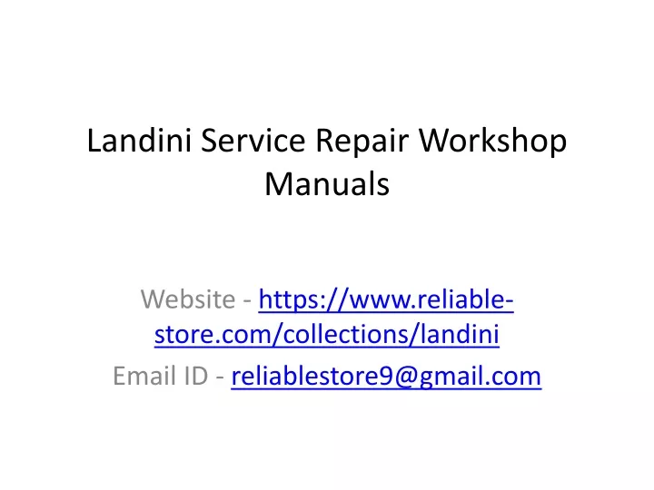landini service repair workshop manuals