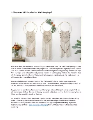 is macrame still popular for wall hangings