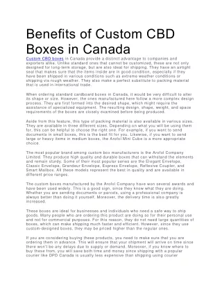 benefits of custom cbd boxes in canada custom