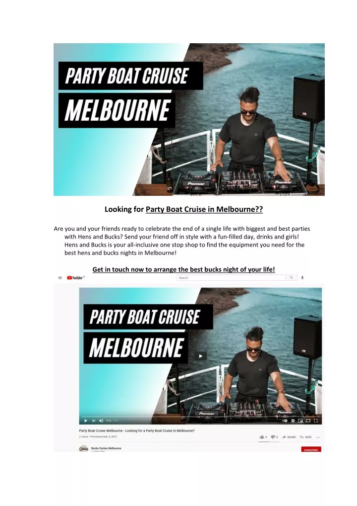 looking for party boat cruise in melbourne