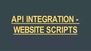 api integration website scripts