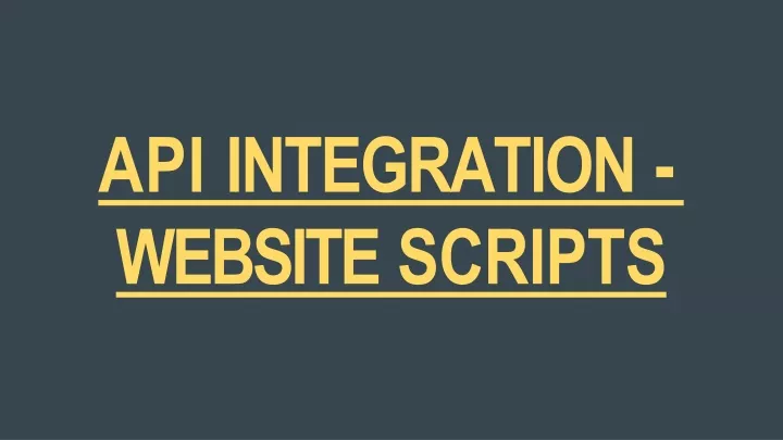 api integration website scripts