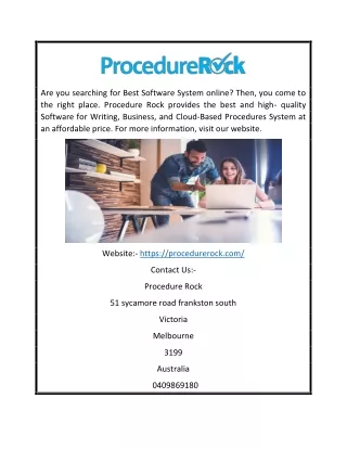 Business Procedures Software | Procedure Rock