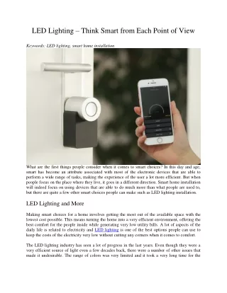led lighting think smart from each point of view