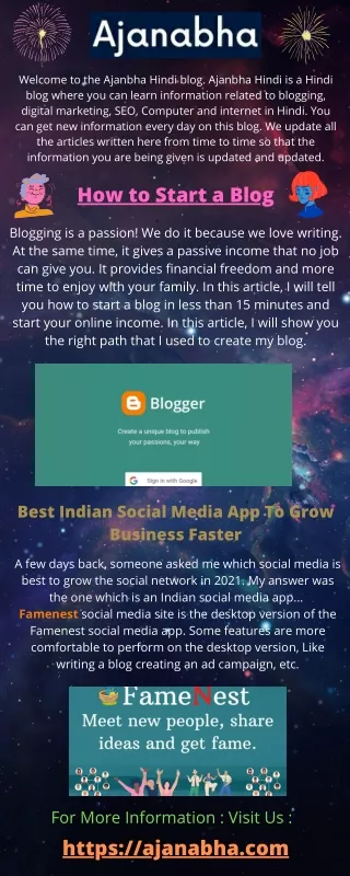 How to Start a Blog in 2021-Ajanabha