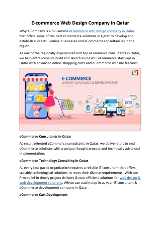 e commerce web design company in qatar