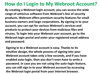 How to change your Webroot Login My Account password?