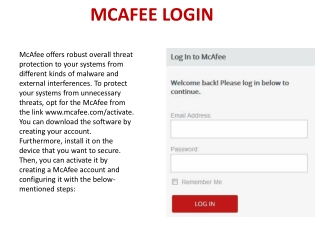 HOW TO LOGIN TO YOUR MCAFEE ACCOUNT?