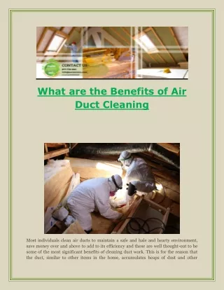 What are the Benefits of Air Duct Cleaning