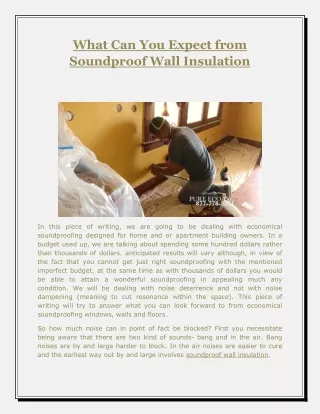 What Can You Expect from Soundproof Wall Insulation