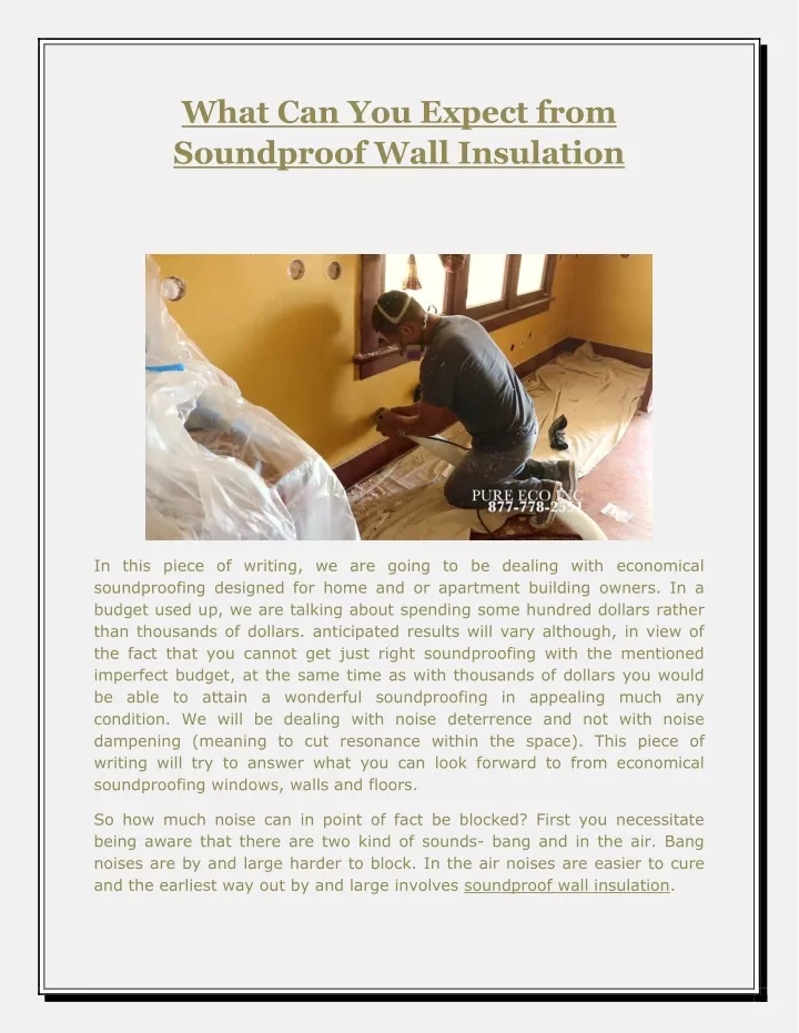 what can you expect from soundproof wall