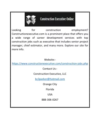 Construction Jobs | Constructionexecutive.com
