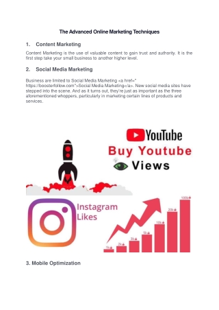 the advanced online marketing techniques