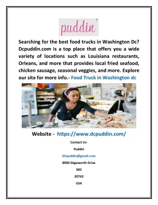 Food Truck in Washington Dc | Dcpuddin.com