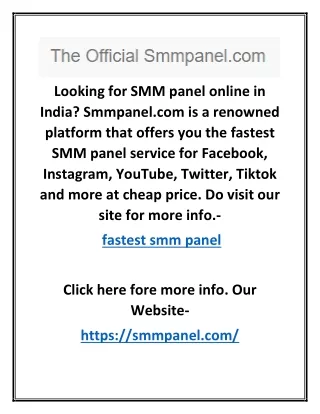 looking for smm panel online in india smmpanel