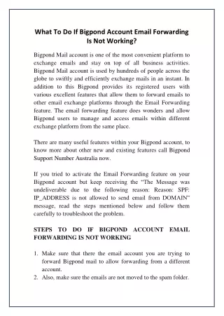 what to do if bigpond account email forwarding