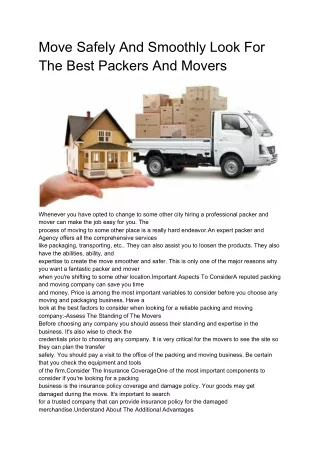 move safely and smoothly look for the best