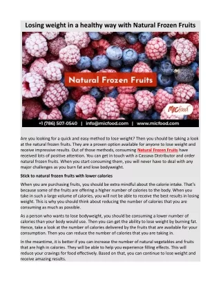 Losing weight in a healthy way with Natural Frozen Fruits